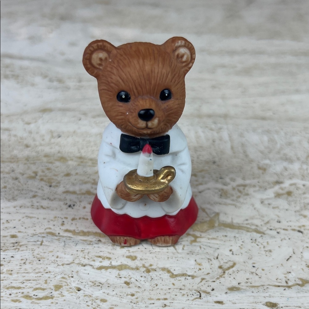 Homco bear with candle Christmas decoration